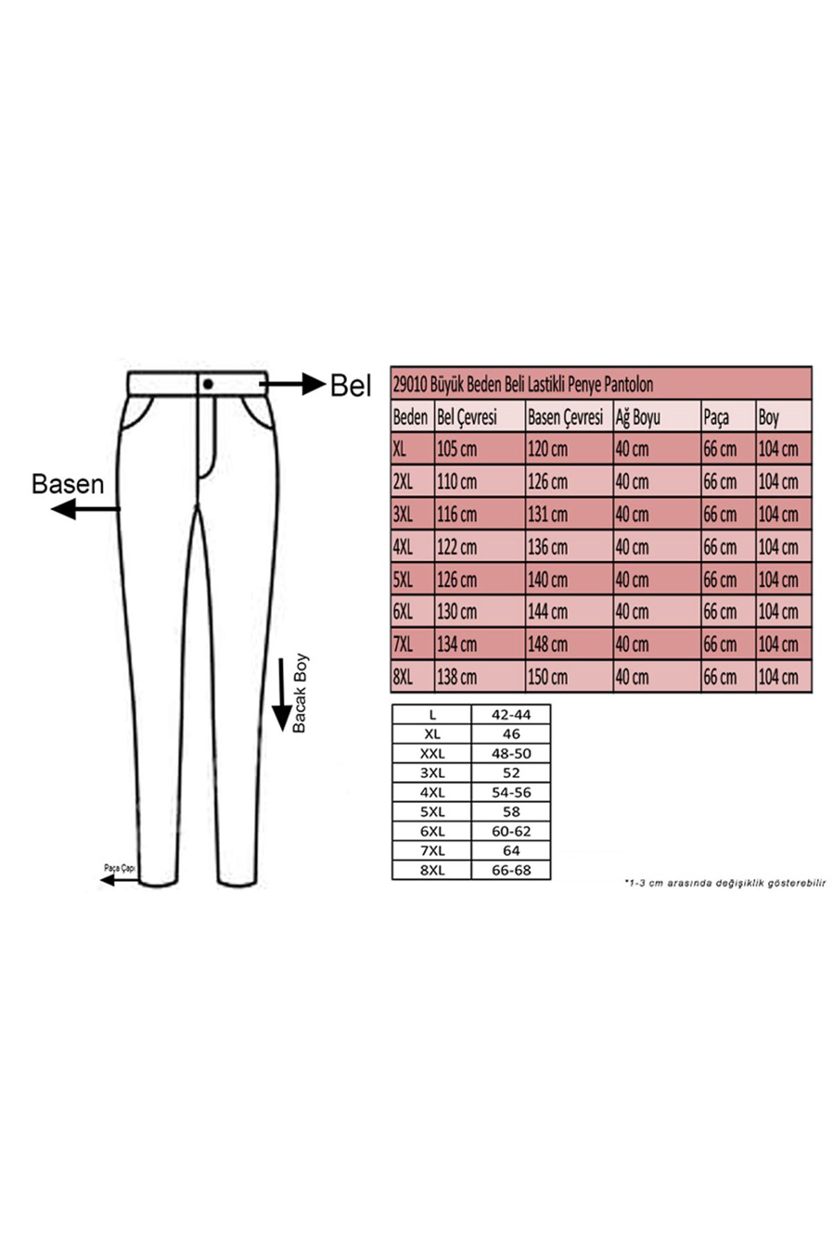 29010 Büyük Beden Beli Lastikli Penye Pantolon - Kiremit 
