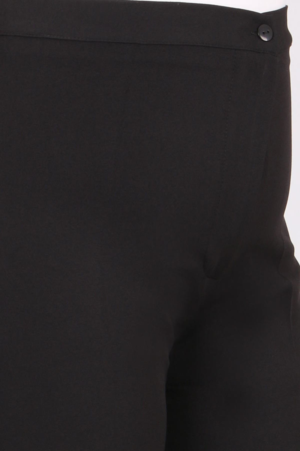 29013 Büyük Beden Klasik Bilek Pantolon - Siyah
