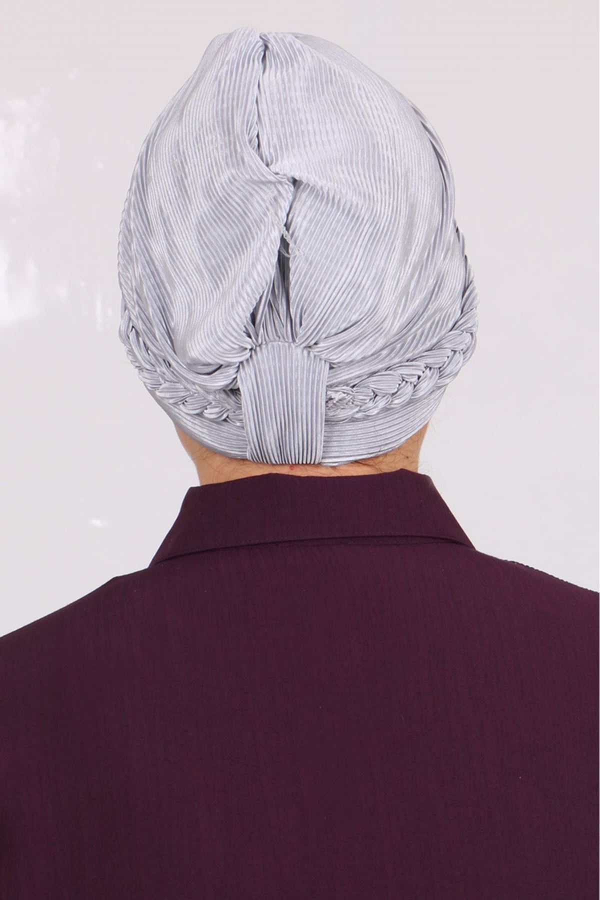 17133 Knit Detailed Bonnet - Gray