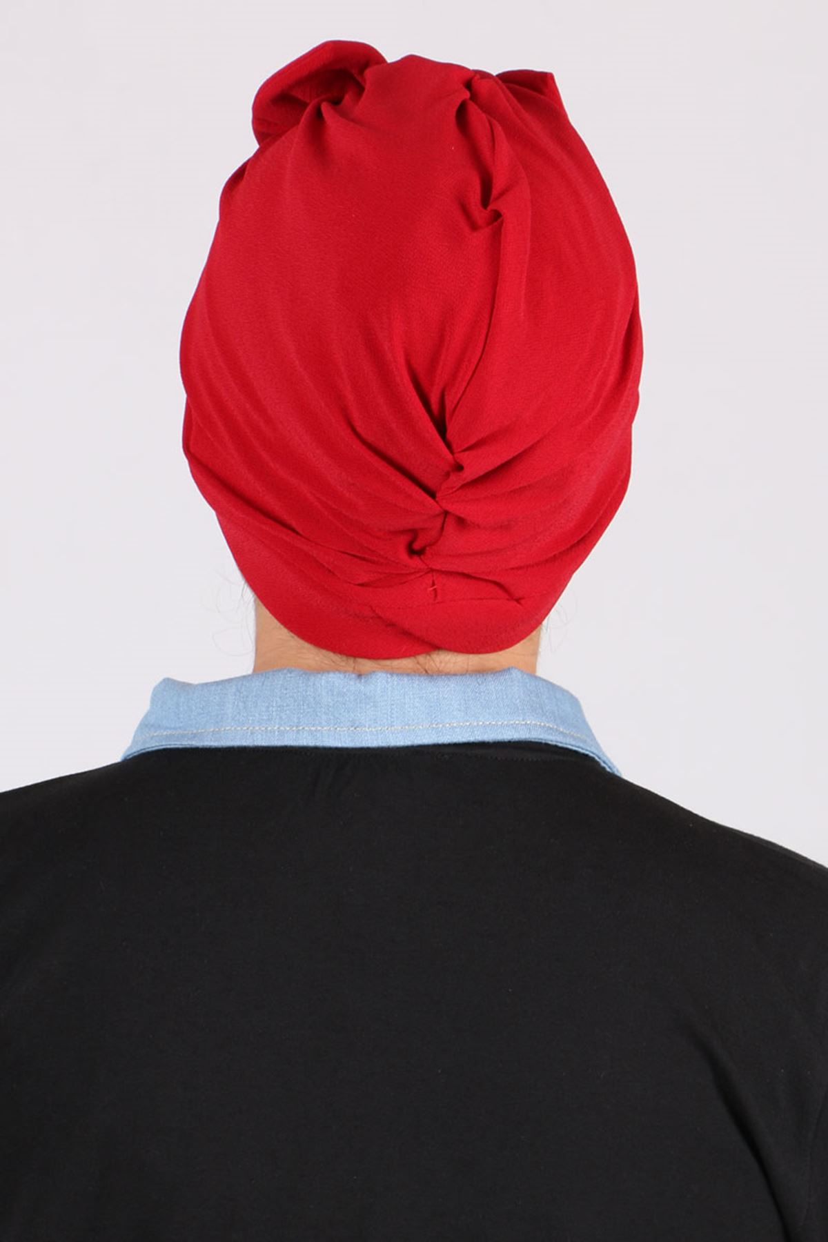 17155 Bonnet with Removable Bow- Red