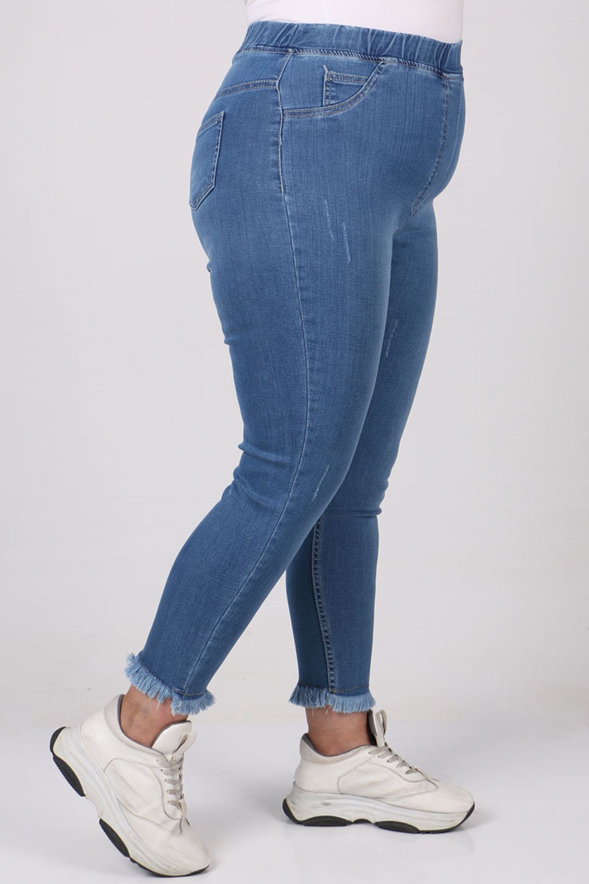 9138 Plus Size Elastic Waist Skinny Leg Jeans - Anthracite