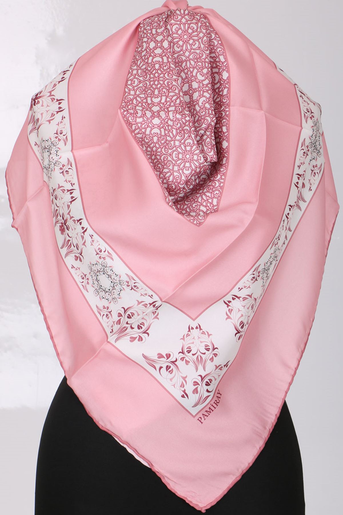 17127 Ethnic Patterned Rayon Scarf - Dusty Rose