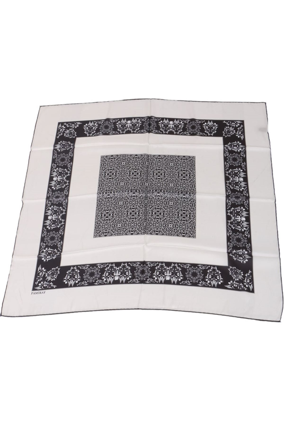 17127 Ethnic Patterned Rayon Scarf - White