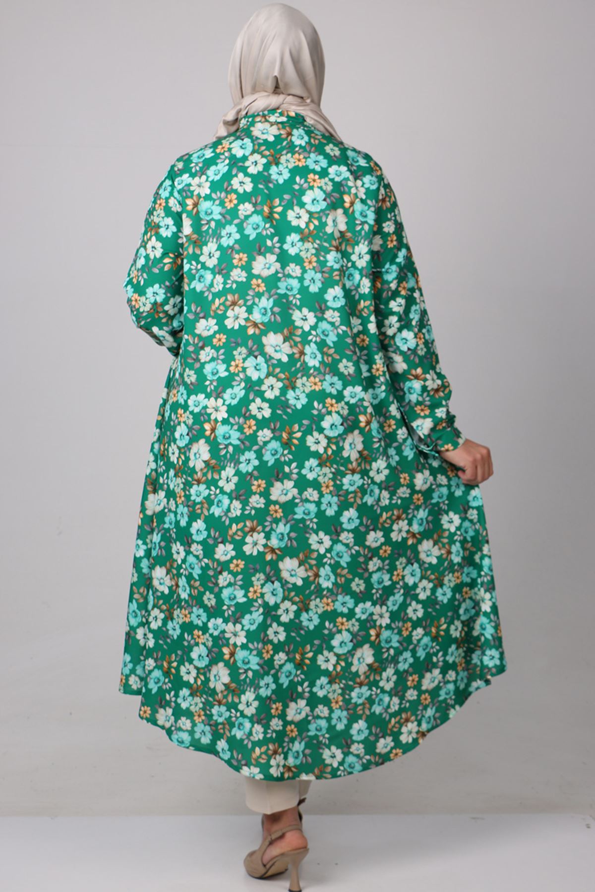 38047 Large Size Patterned Mevlana Jesica Shirt- Magnolia Benetton