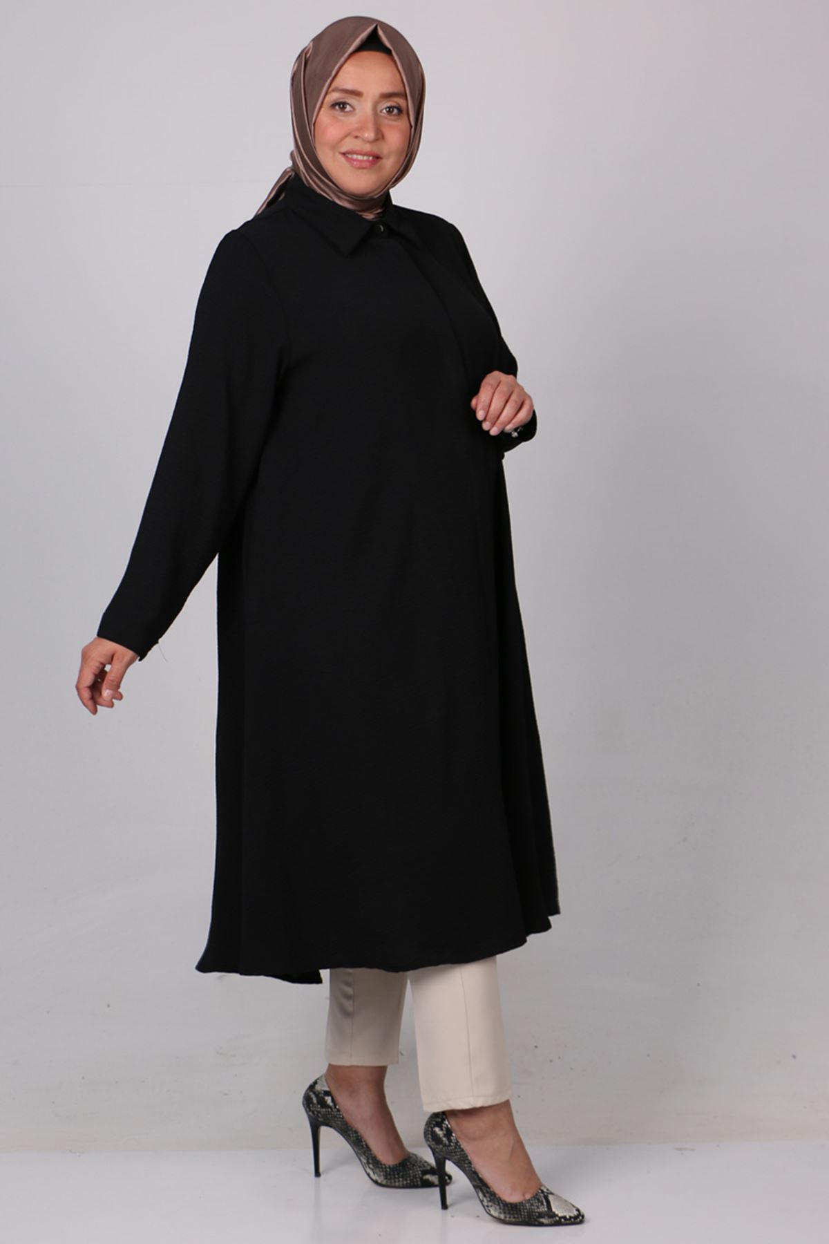 38039 Large Size Airobin Mevlana Shirt- Black