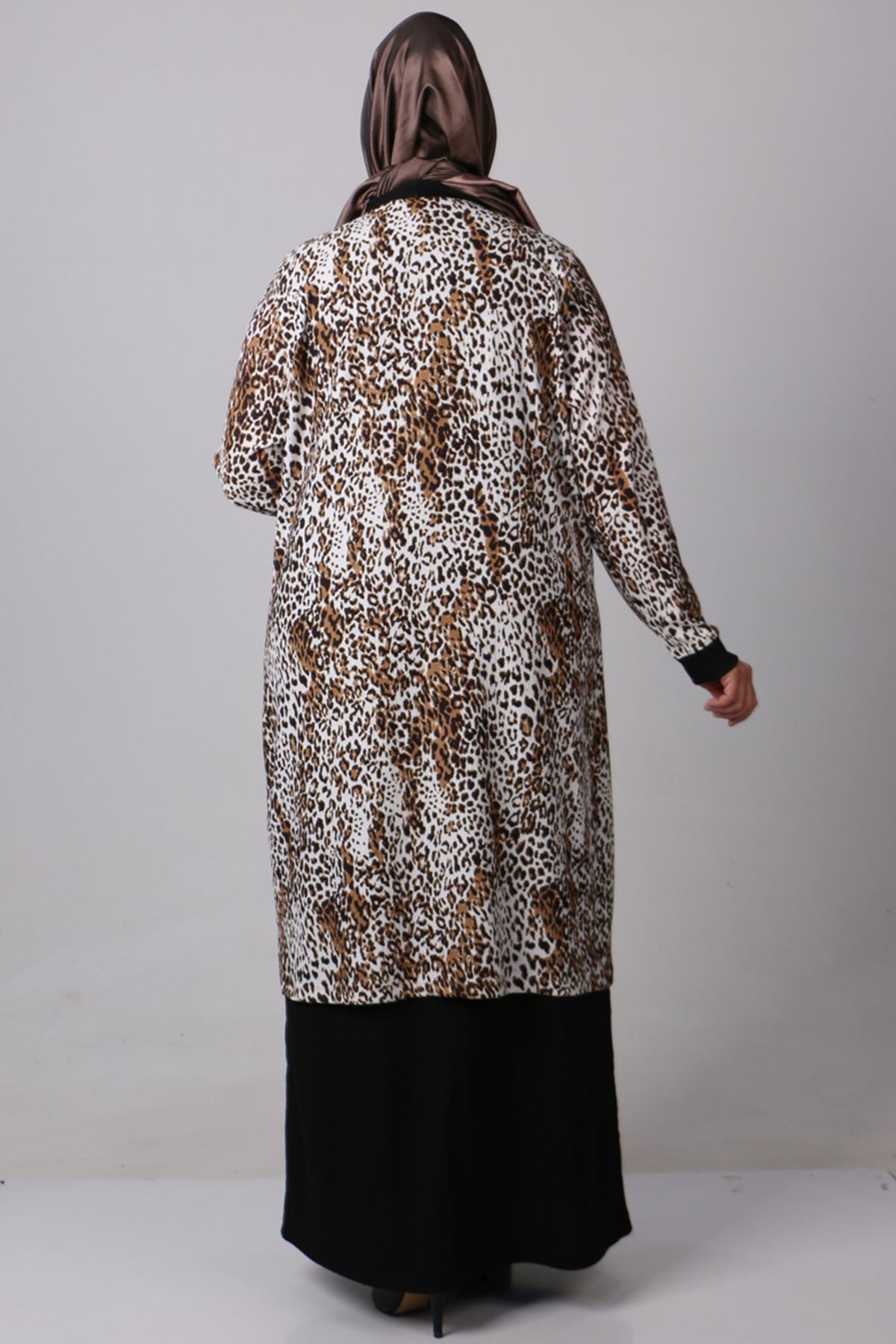 37206 Large Size Crassula Jacket Dress Suit- Leopard