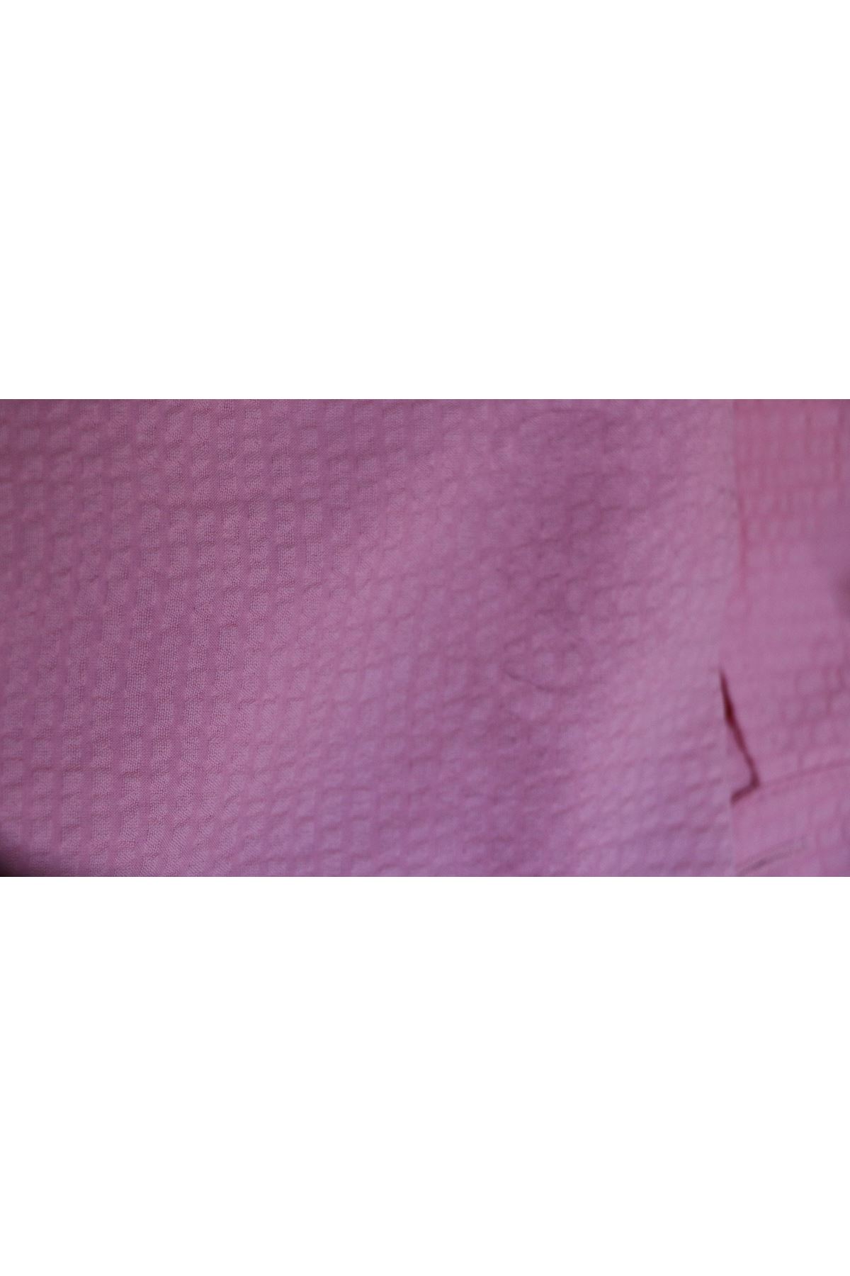 38025 Plus Size Eyelet Datey Goffre Tunic - Pink