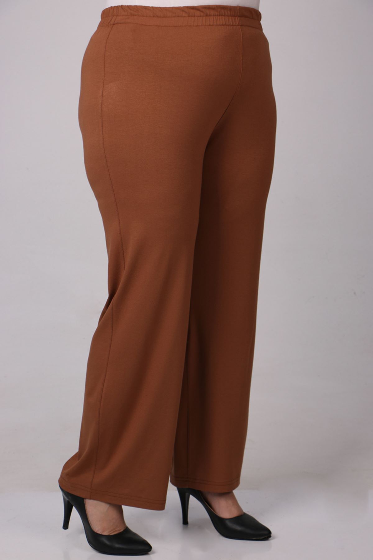 37003 Large Size Sequined Combed Combed Pants Suit-Brown