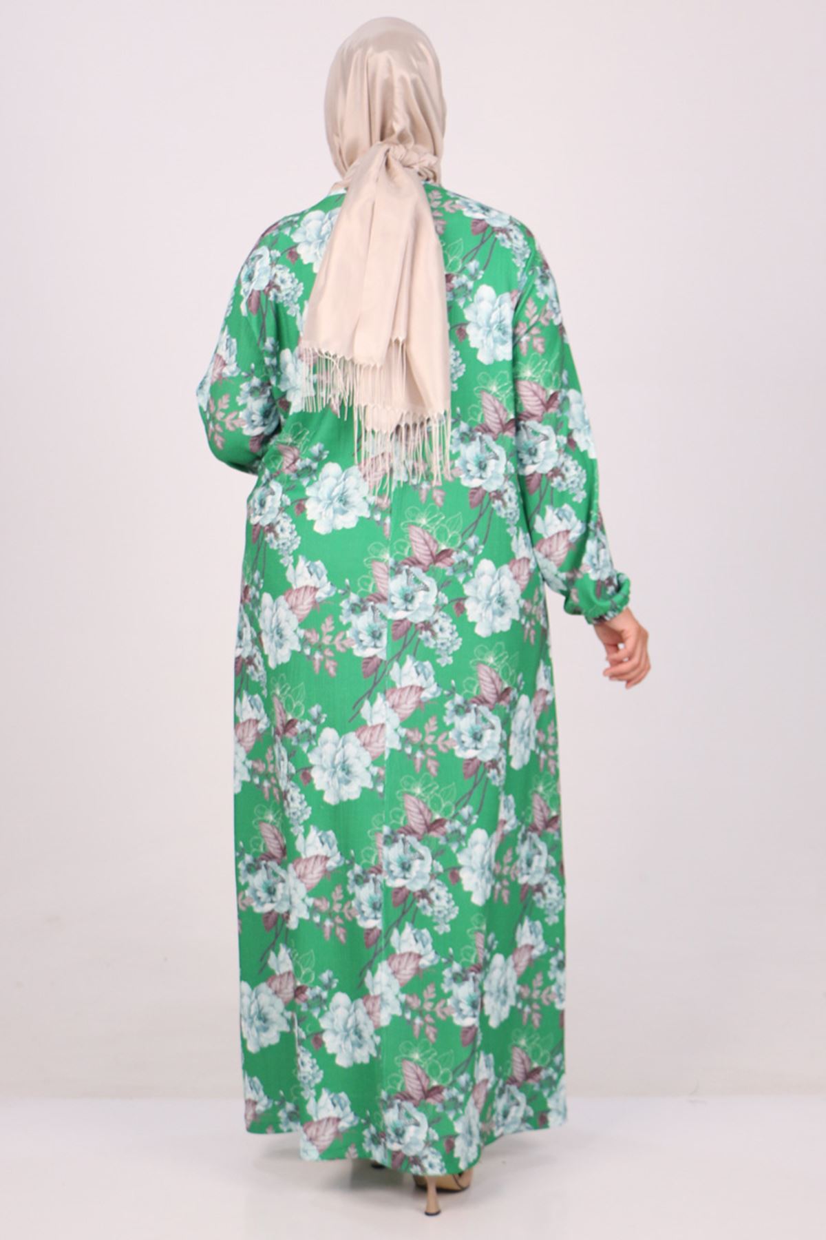 32025 Plus Size Crepe Dress -Floral Benetton