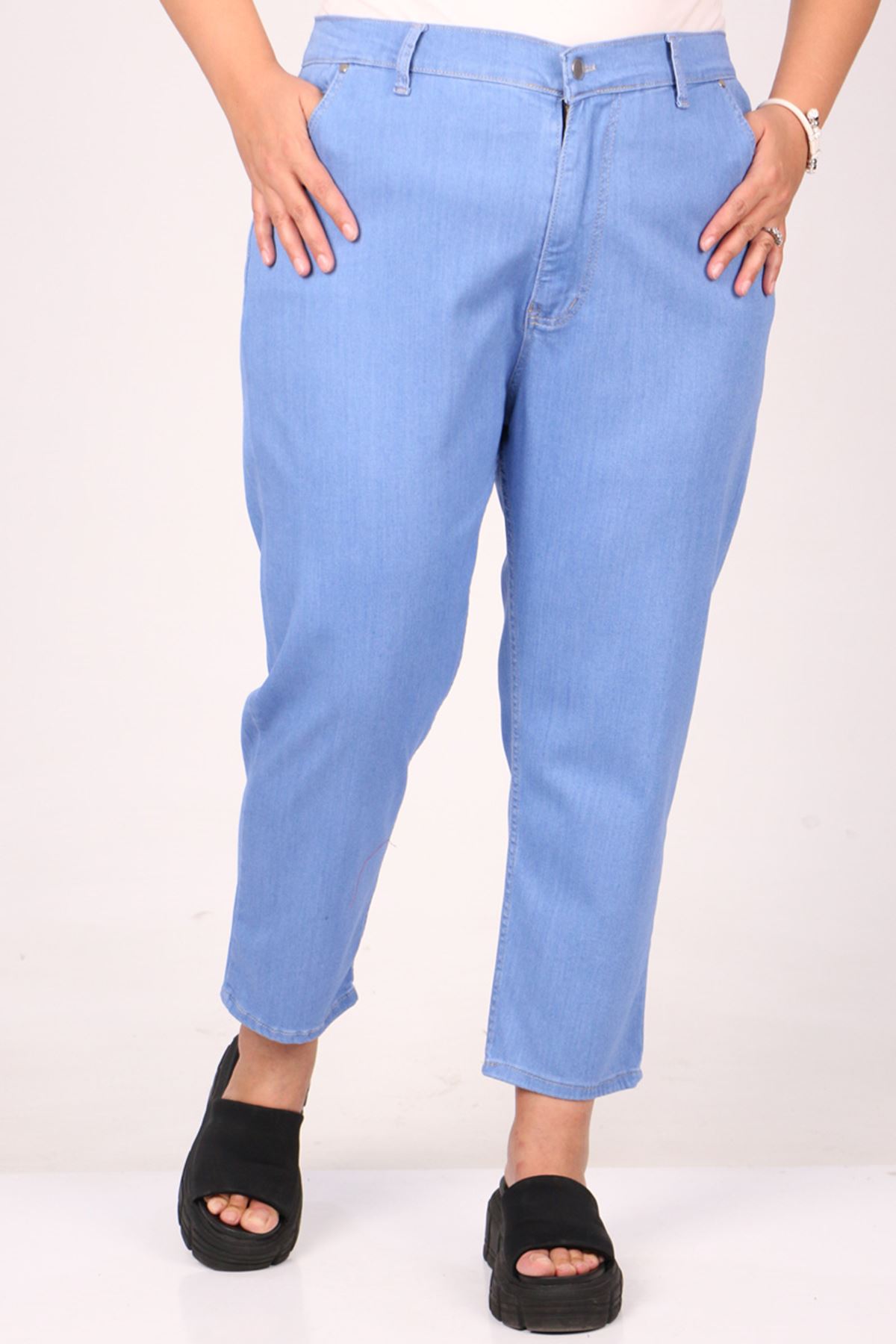 9125-2 Big Size Friend Jeans-Navy Blue