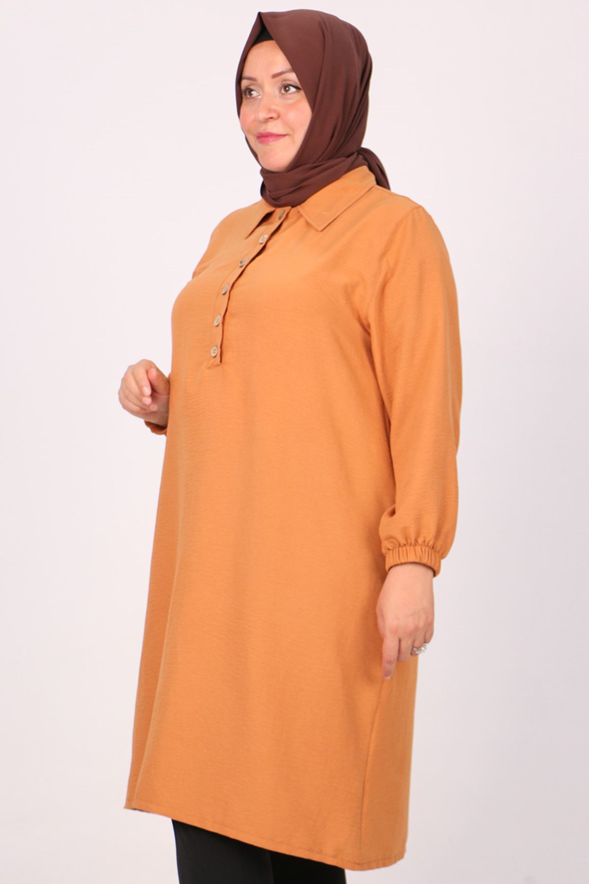 28053 Plus Size Miracle Tunic with Front Patties -Onion Peel