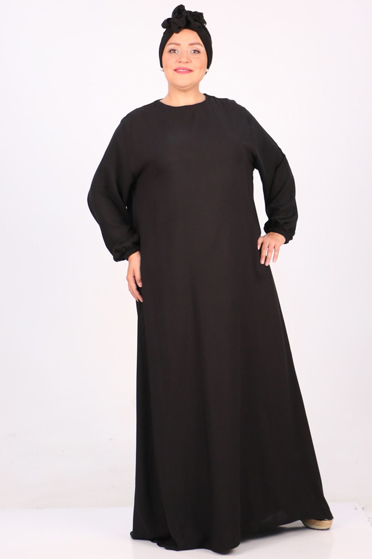32045 Plus Size Basic Belmando Dress - Black
