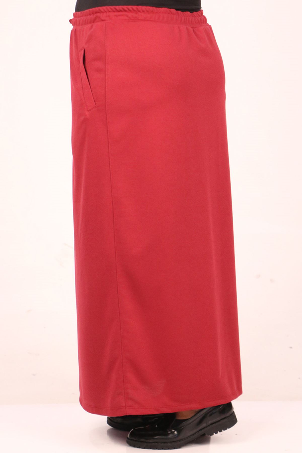 35004 Large Size Two Thread Piece Skirt-Sax