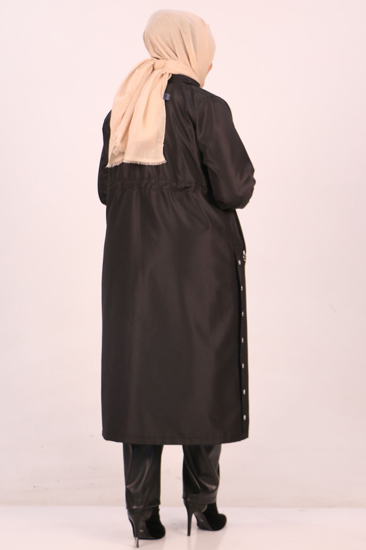 33066 Large Size Judge Collar Inside Fur Bondit Cap-Black