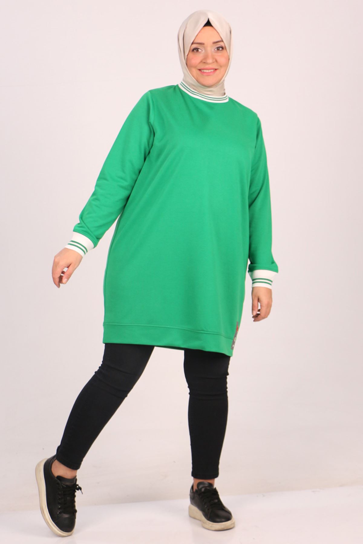 38165 Large Size Two Thread Ribbed Tunic-Benetton