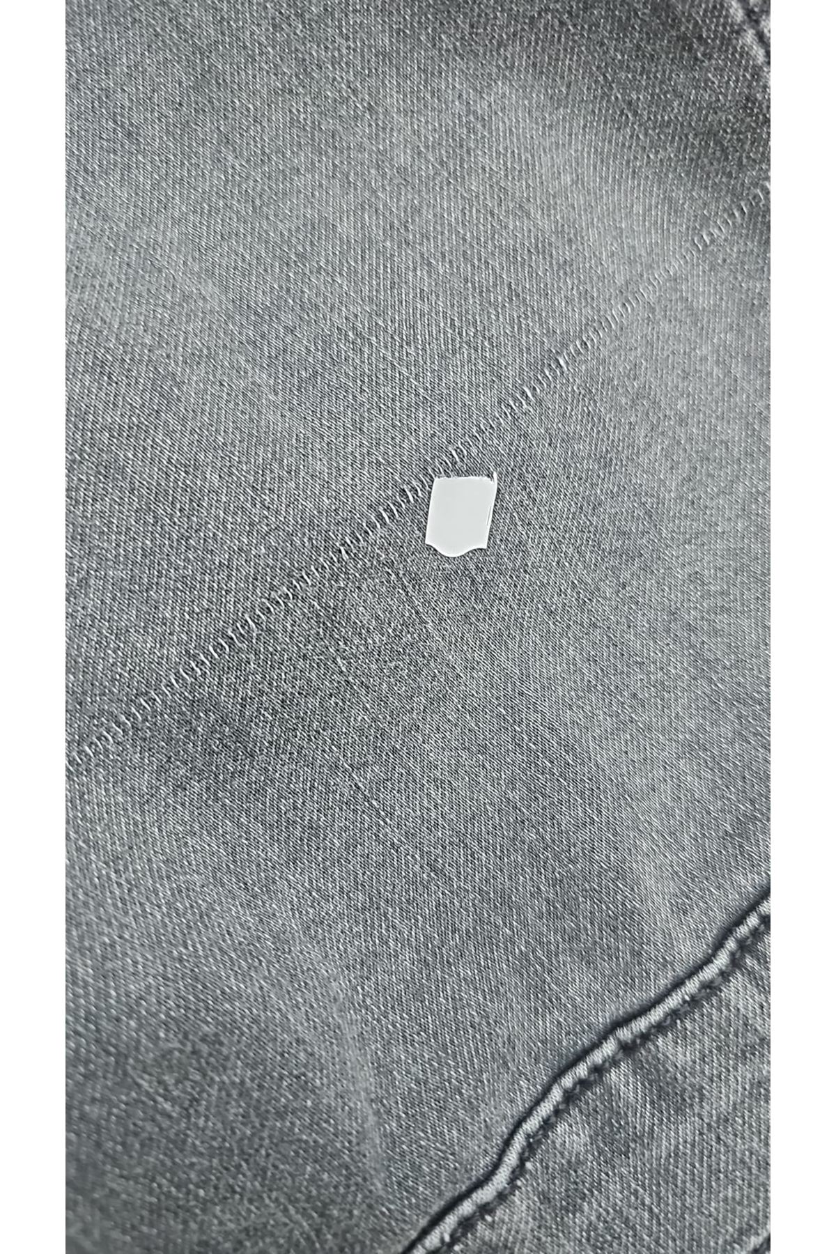 D-44002 Büyük Beden Çift Cepli Kot Yelek - Kar Yıkama Siyah