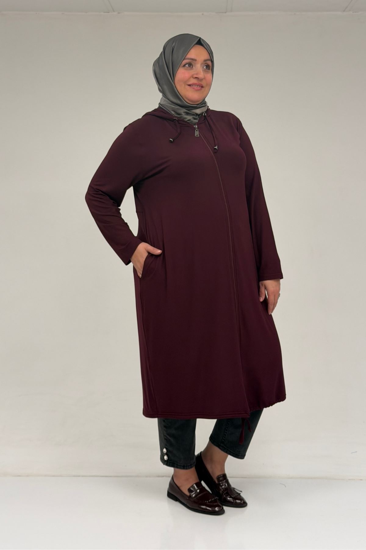 3154 Plus Size  Jacket - Plum