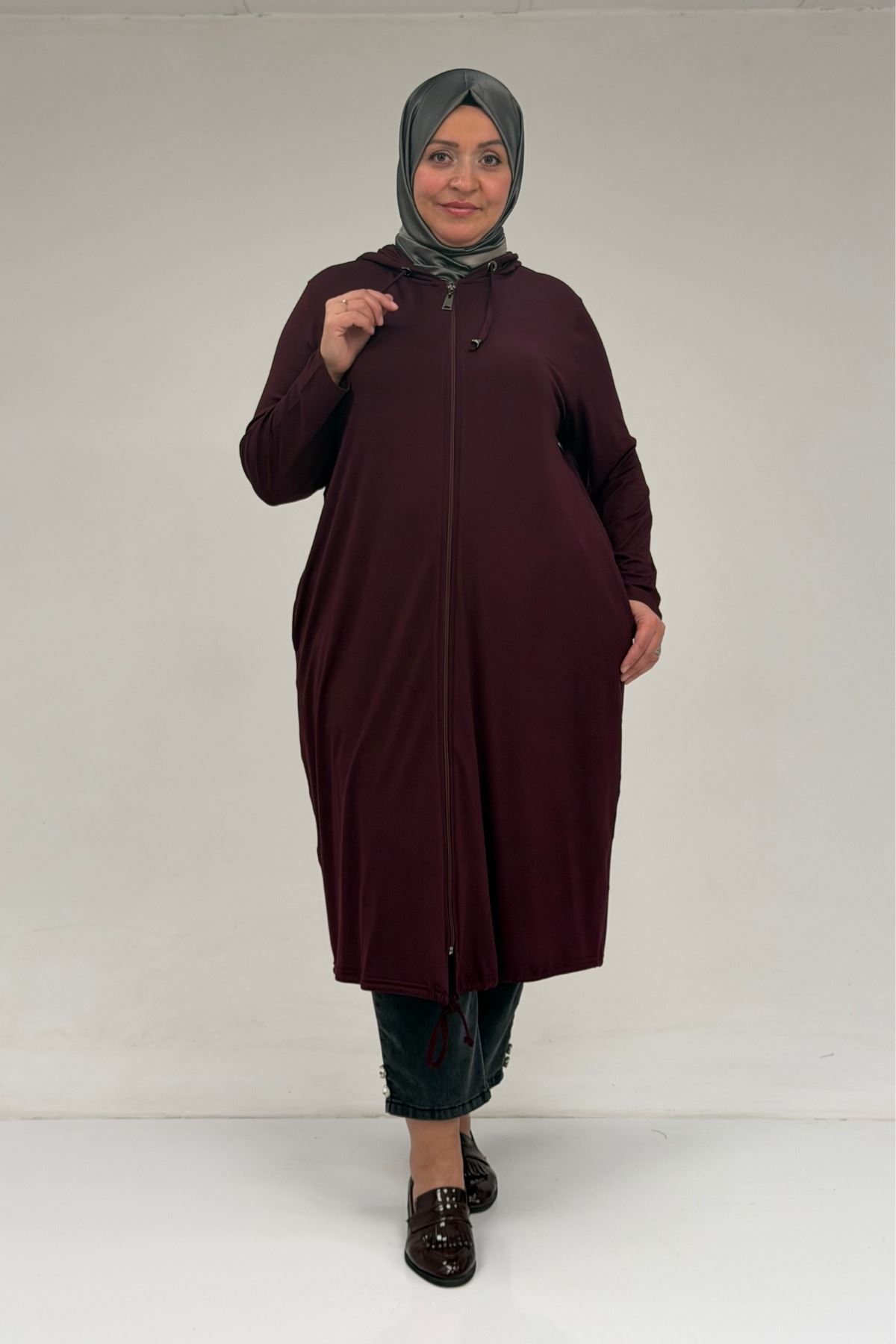 3154 Plus Size  Jacket - Plum