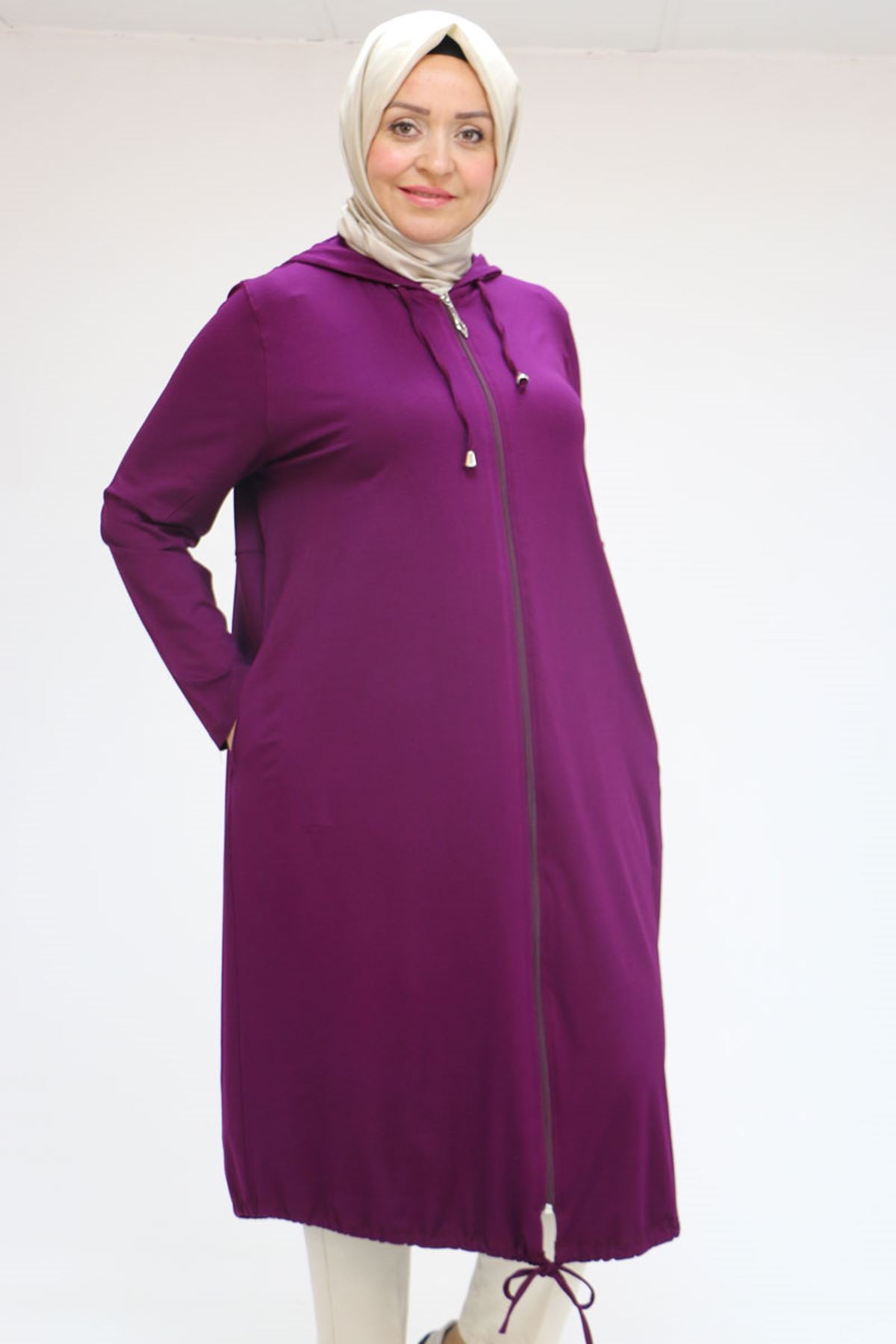 3154 Plus Size  Jacket - Plum