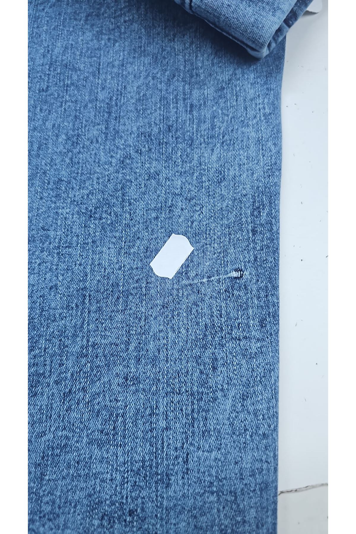 D-59036 Büyük Beden Beli Lastikli Cep Görünümlü Kot Pantolon - Lacivert 