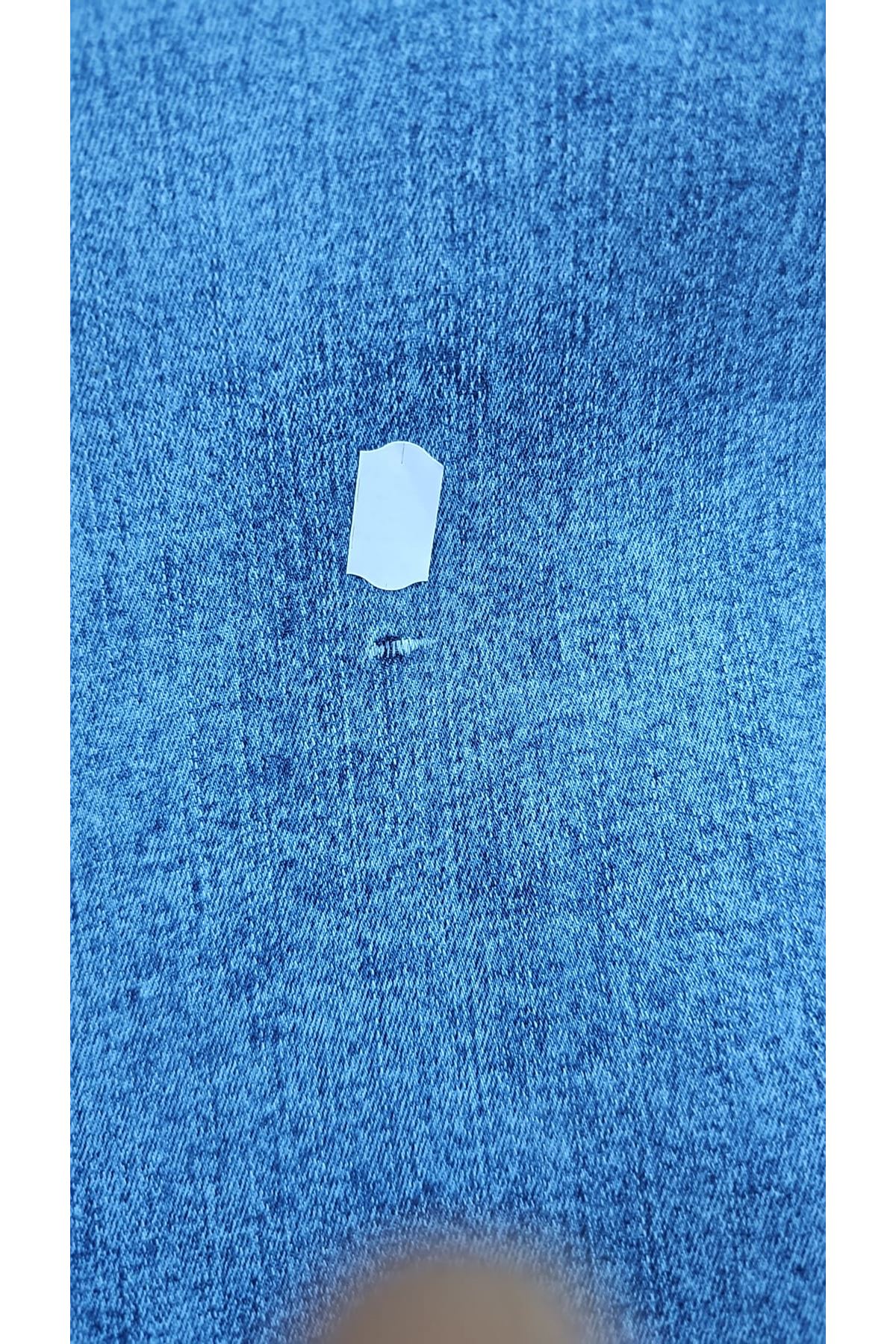 D-59036 Büyük Beden Beli Lastikli Cep Görünümlü Kot Pantolon - Lacivert 