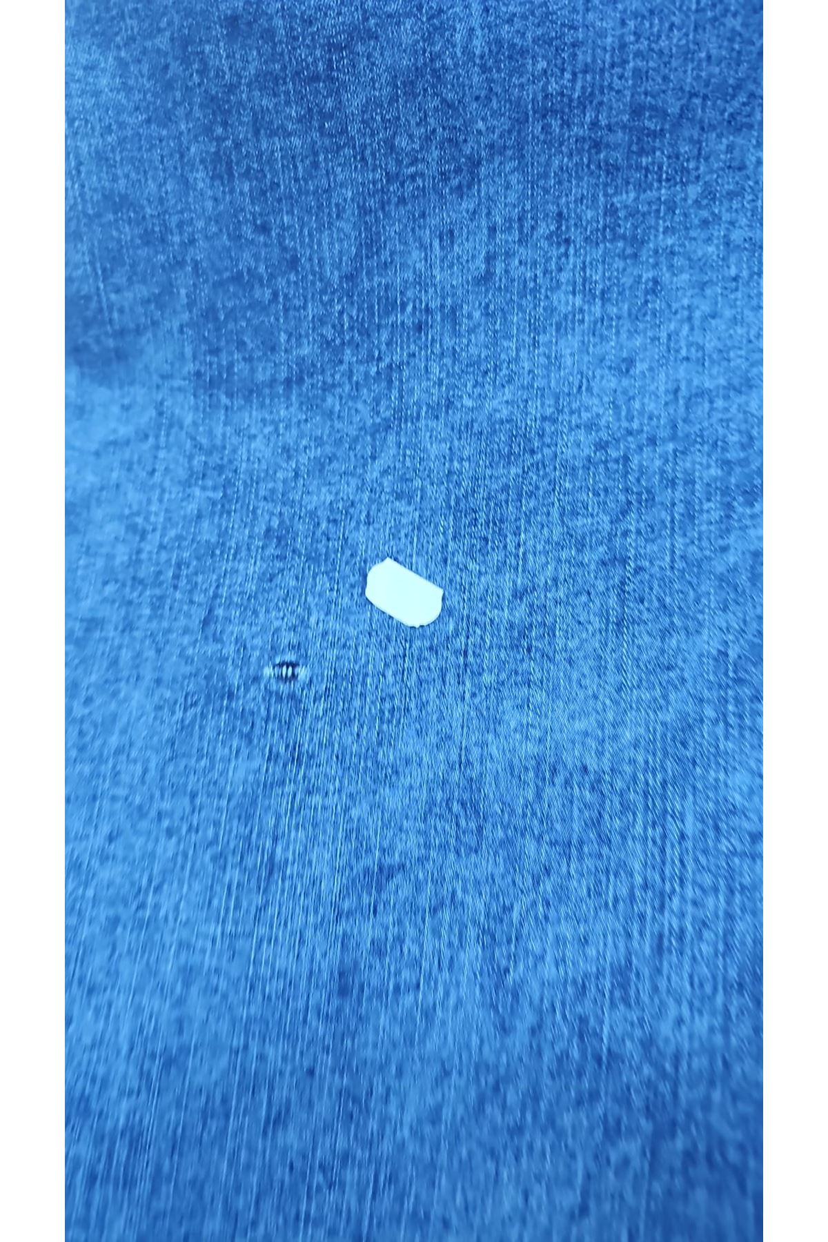 D-59036 Büyük Beden Beli Lastikli Cep Görünümlü Kot Pantolon - Lacivert 