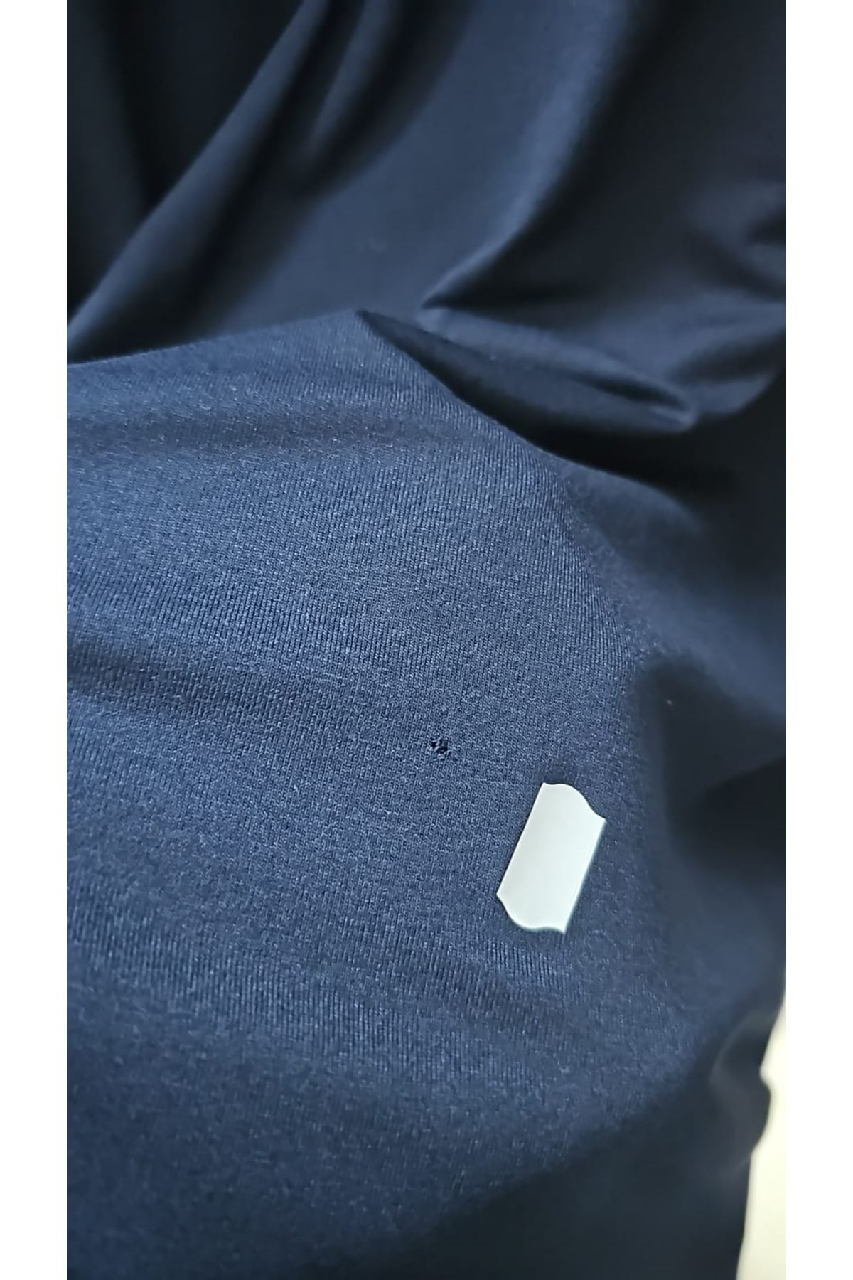 D-63005 Büyük Beden Kaplama Düğme Detaylı Penye Ceket - Lacivert