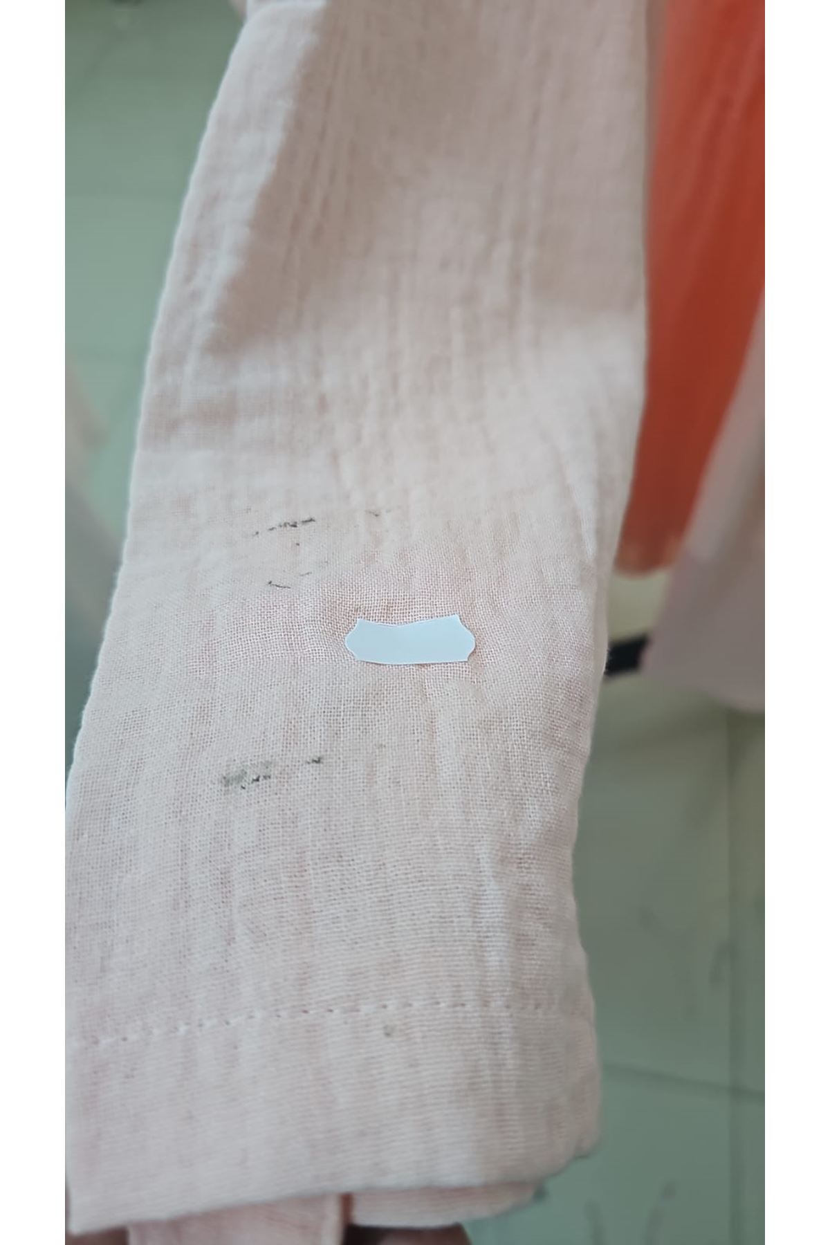 D-58092 Büyük Beden Çift Düğme Detaylı Müslin Gömlek - Ekru 