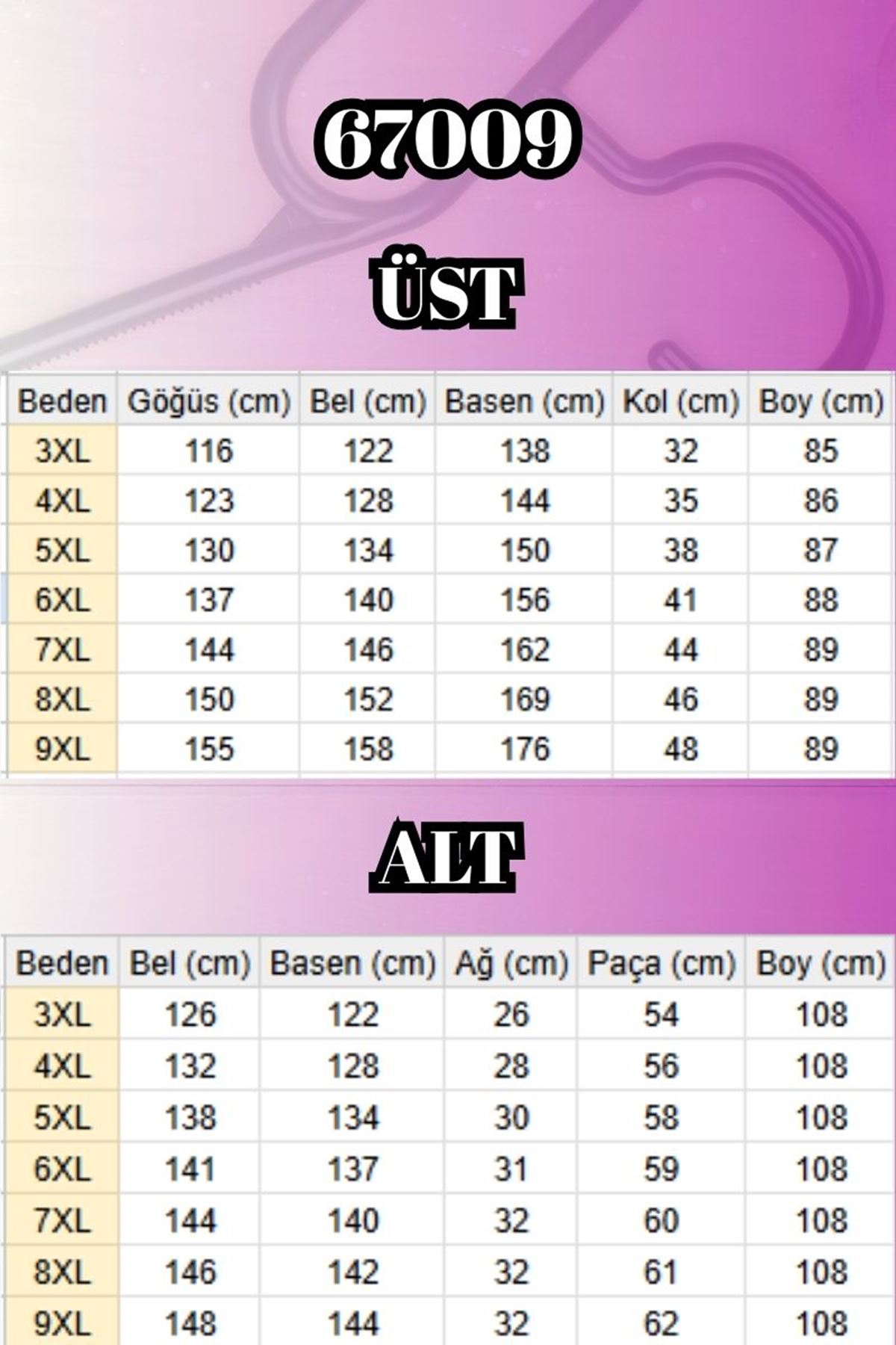 67009 Büyük Beden Etek Ucu Şifon Detaylı Sandy Pantolonlu Takım - Mor
