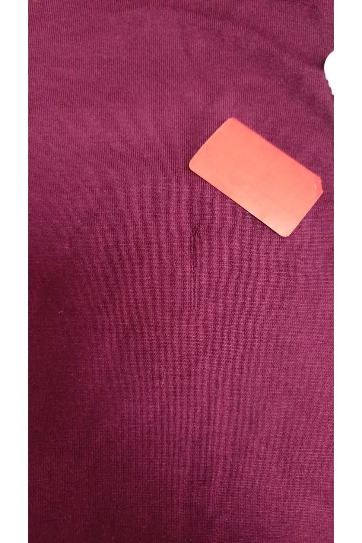 D-28092 Büyük Beden Düşük Kol Penye Tunik - Bordo