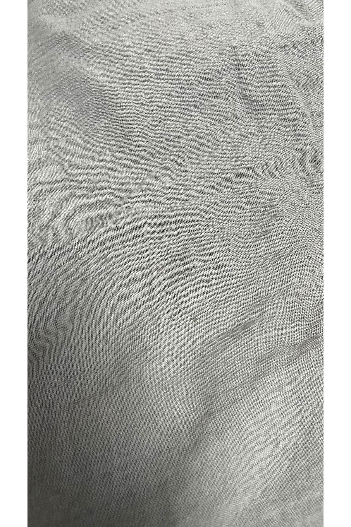 D-58092 Büyük Beden Çift Düğme Detaylı Müslin Gömlek - Vizon