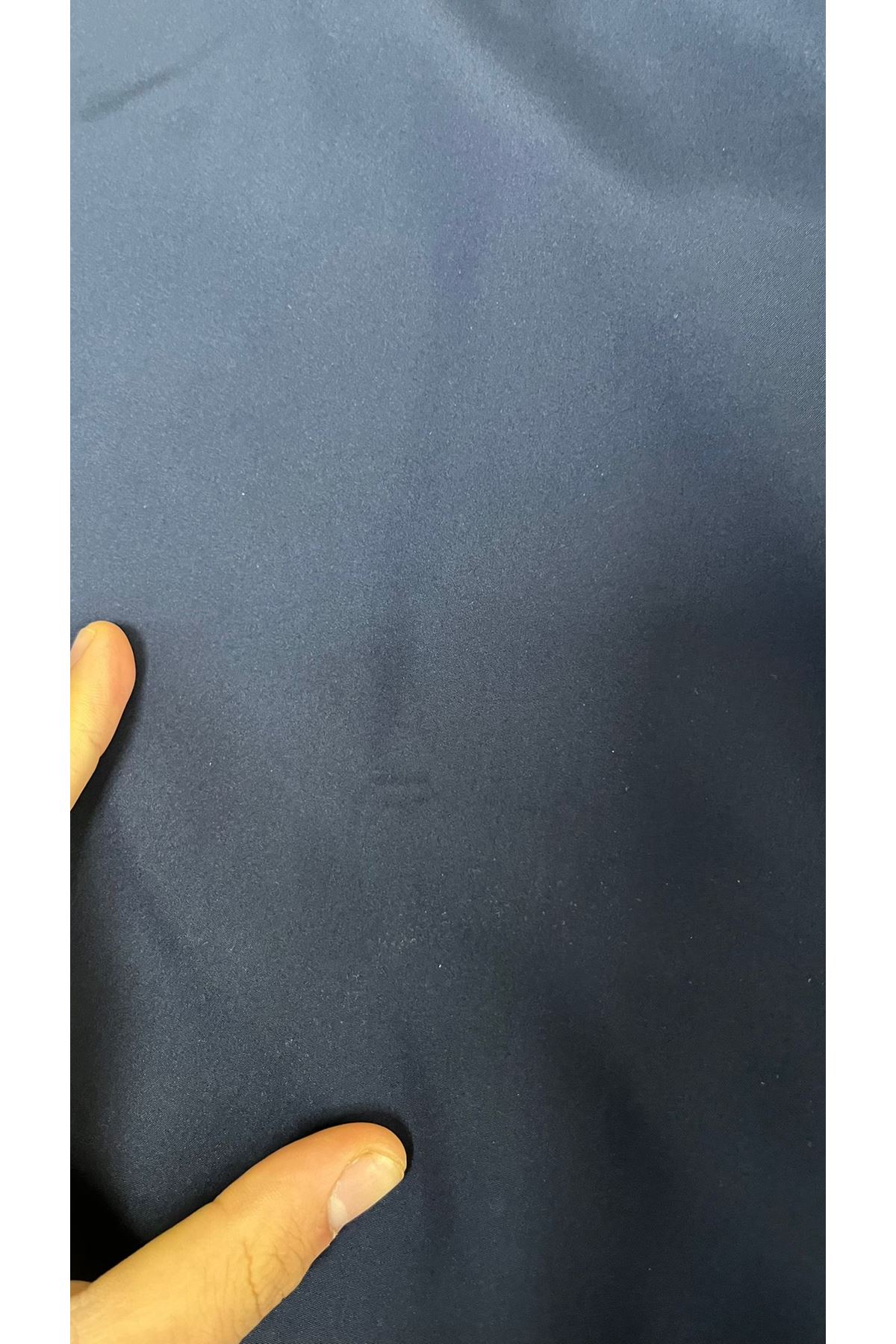 D-33068 Büyük Beden Kapüşonlu Bondit Kap-Lacivert 