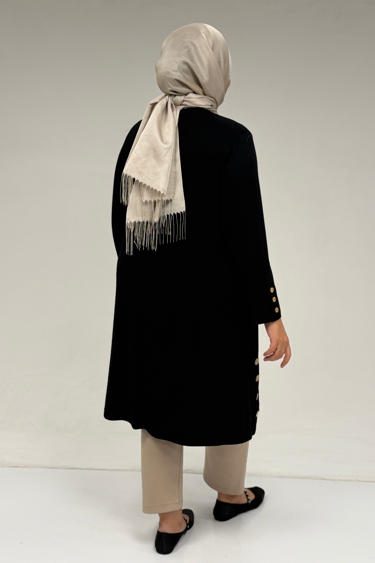 8180 Plus Size Button Detailed Tunic - Coffee