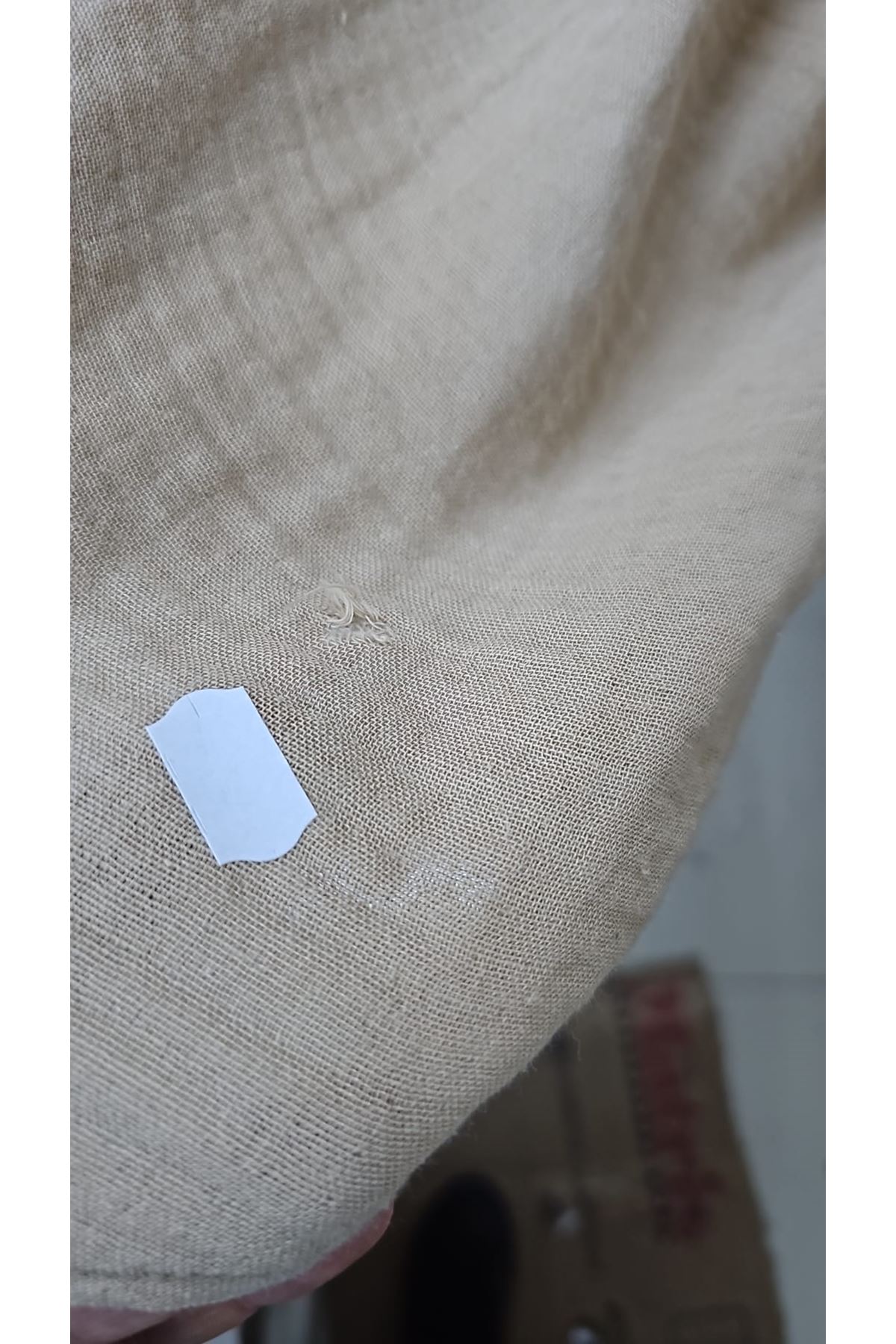 D-58091 Büyük Beden Kolları Lastikli Müslin Gömlek - Bej 