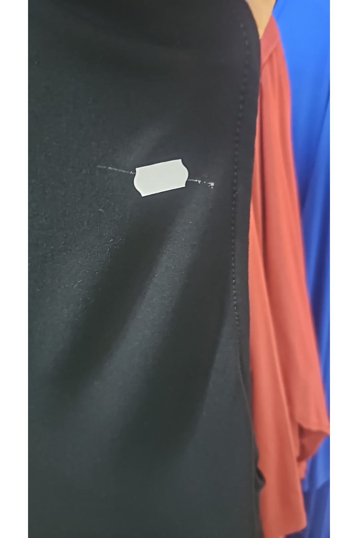 D- 54017 Büyük Beden kaplama Düğmeli Giy-Çık Penye Yelek - Siyah