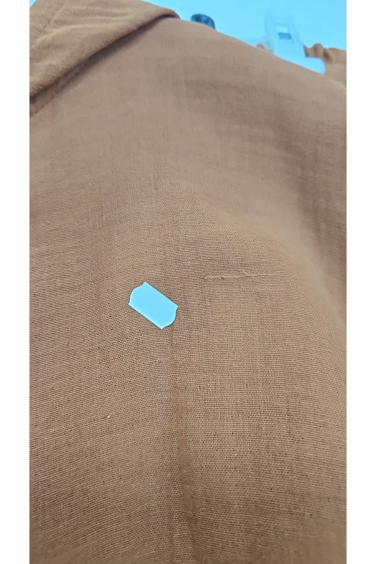 D-67035 Büyük Beden Kapşonlu Fermuarlı Müslin Pantolonlu Takım - Tarçın