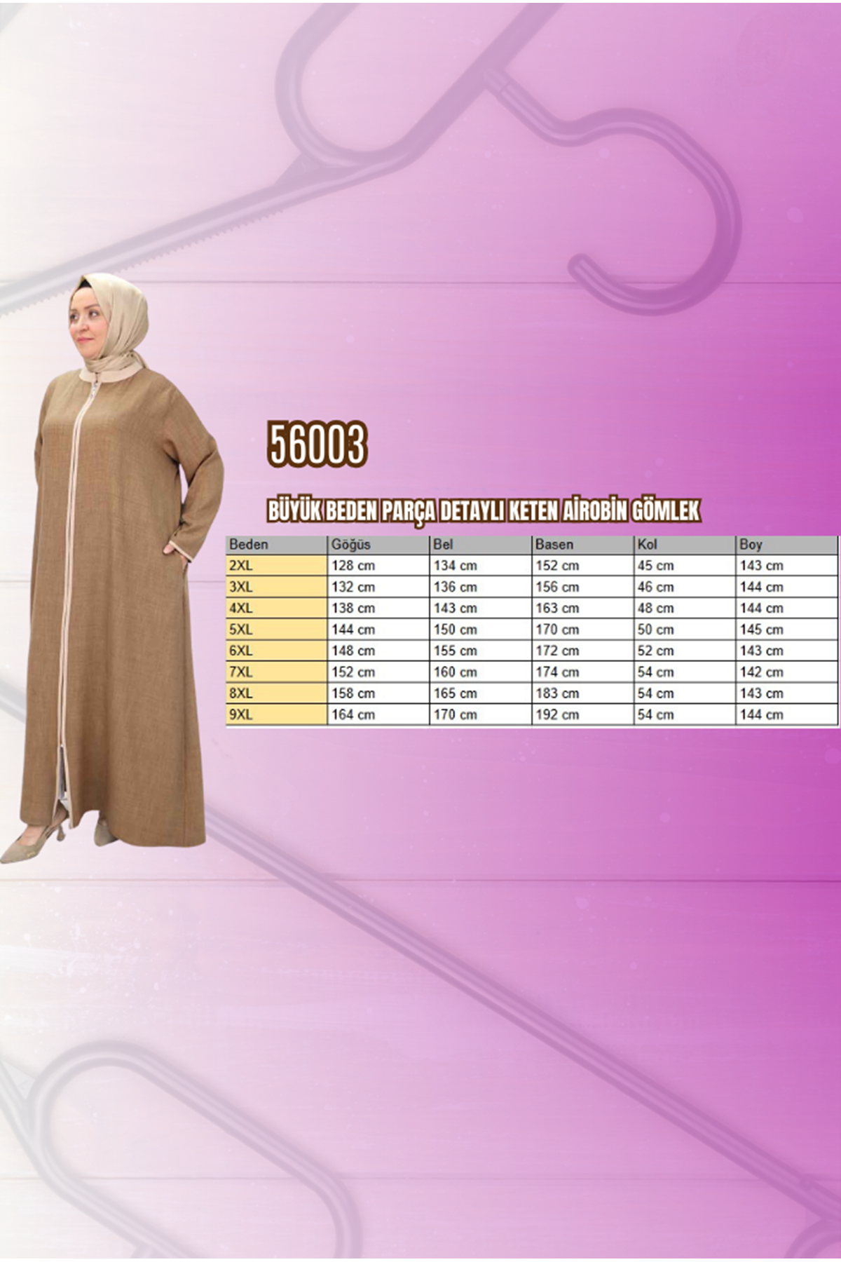 56019 Büyük Beden Biyeli Fermuarlı Hakim Yakalı Çelik Ferace - Siyah