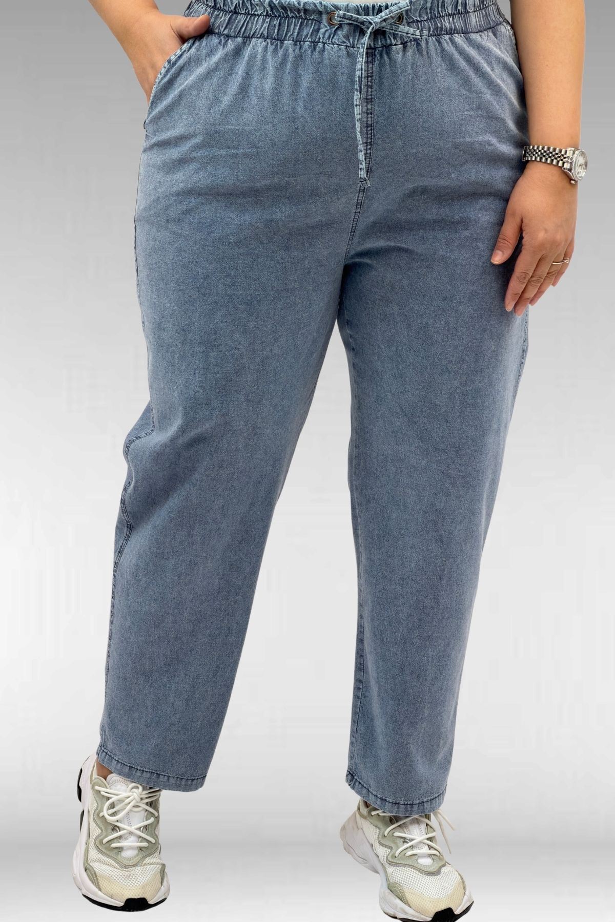 29001 Plus Size Slim Fit Jeans-Blue