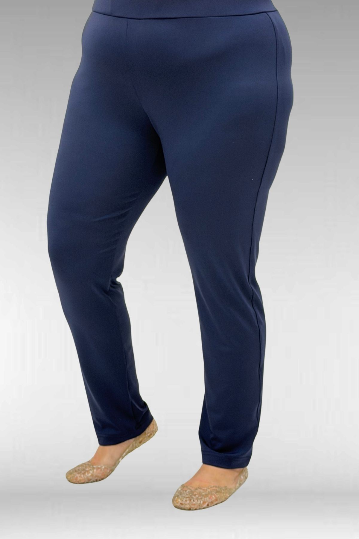 1723 Büyük Beden Uzunkol Şifon Pareolu Tesettür Mayo - Yaprak Desenli Lacivert