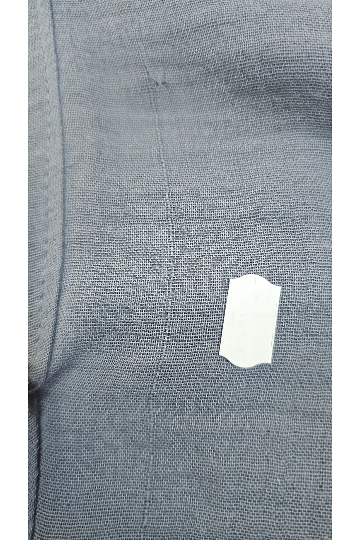 D-67020 Büyük Beden Yarım Fermuarlı Erkek Yakalı Müslin Pantolonlu Takım - Antrasit