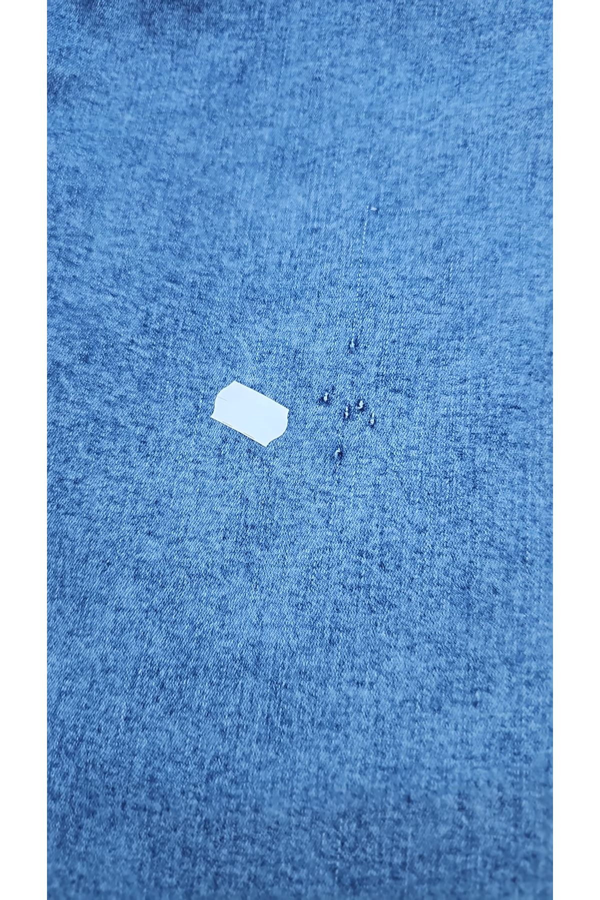 D-9110-11 Büyük Beden İspanyol Paça Kot Pantolon - Buz Mavi