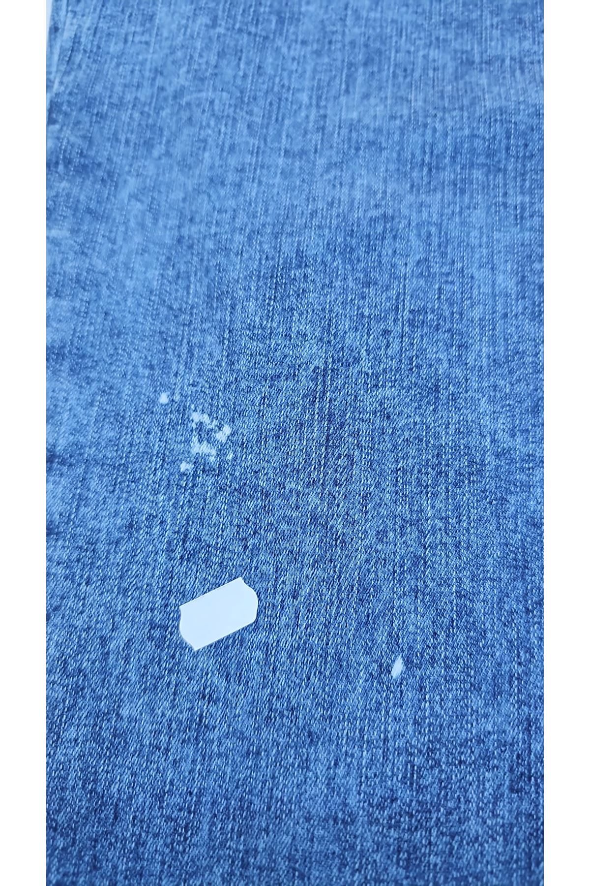 D-9110-11 Büyük Beden İspanyol Paça Kot Pantolon - Mavi