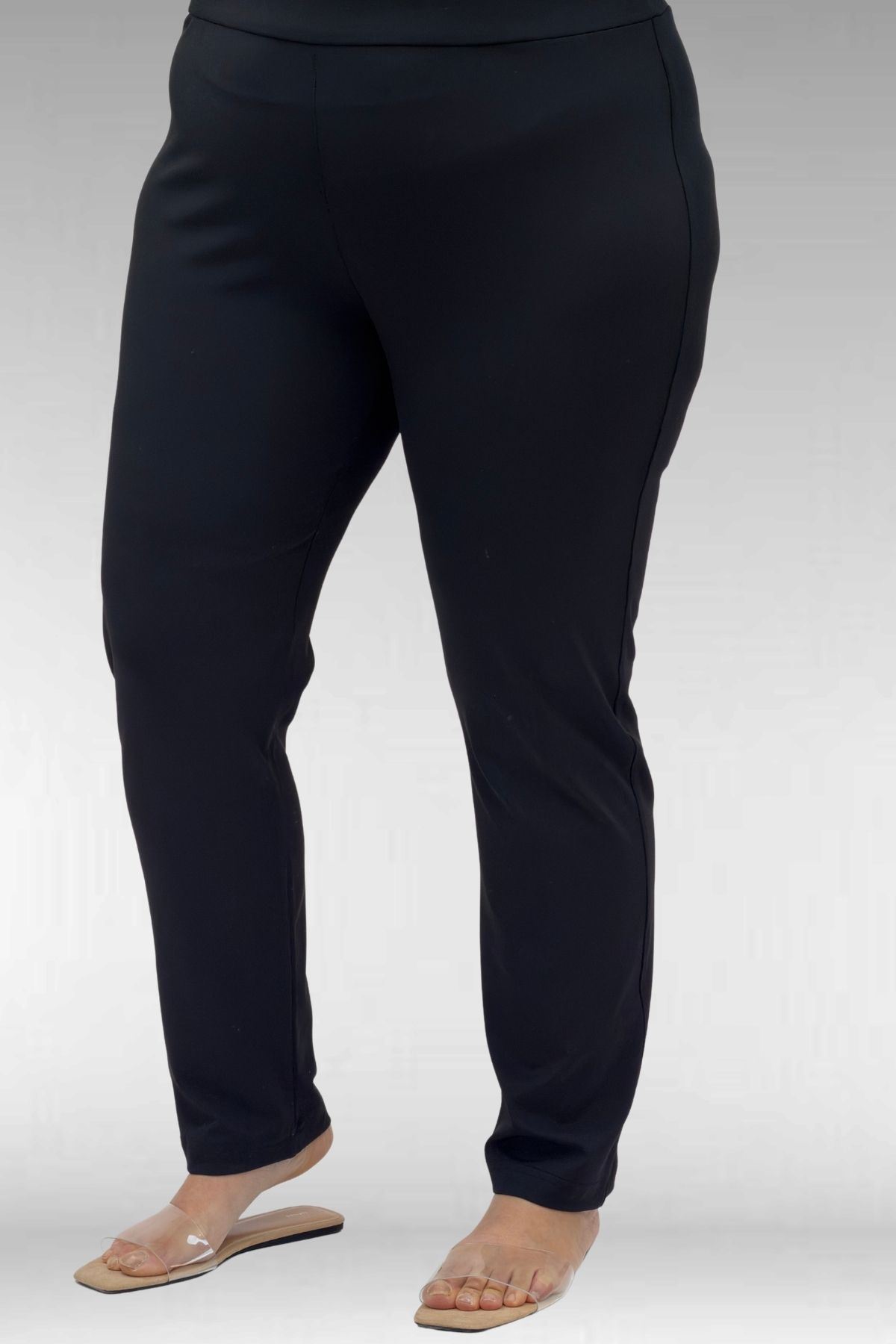 1738 Büyük Beden Düz Renk Tesettür Mayo - Siyah