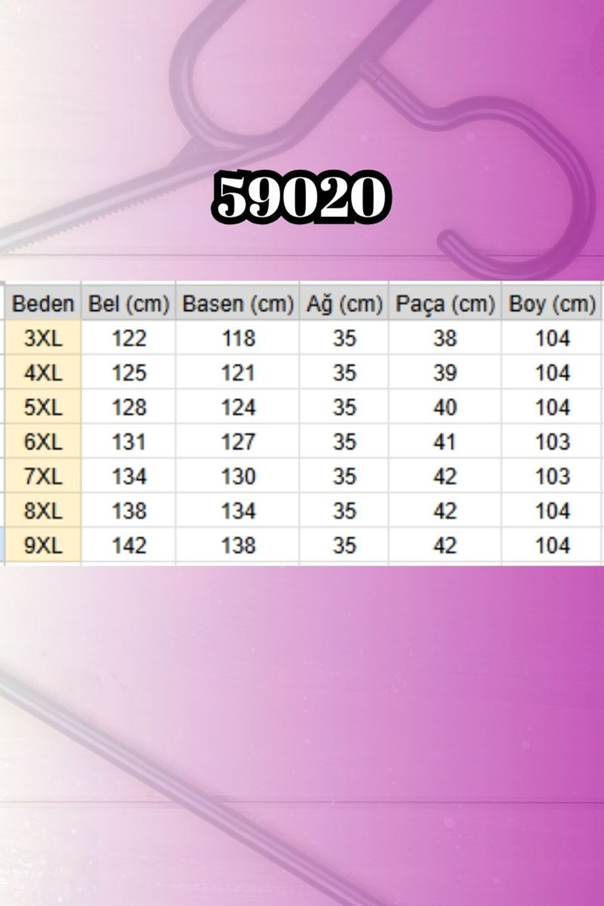 59020 Büyük Beden Beli Lastikli Müslin Dar Paça Pantolon - Lacivert