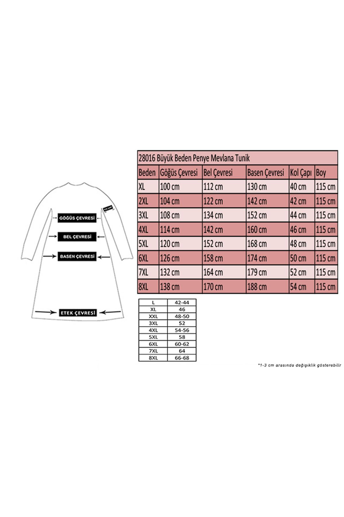 28016 Plus Size Mevlana Combed Cotton Tunic - Plum