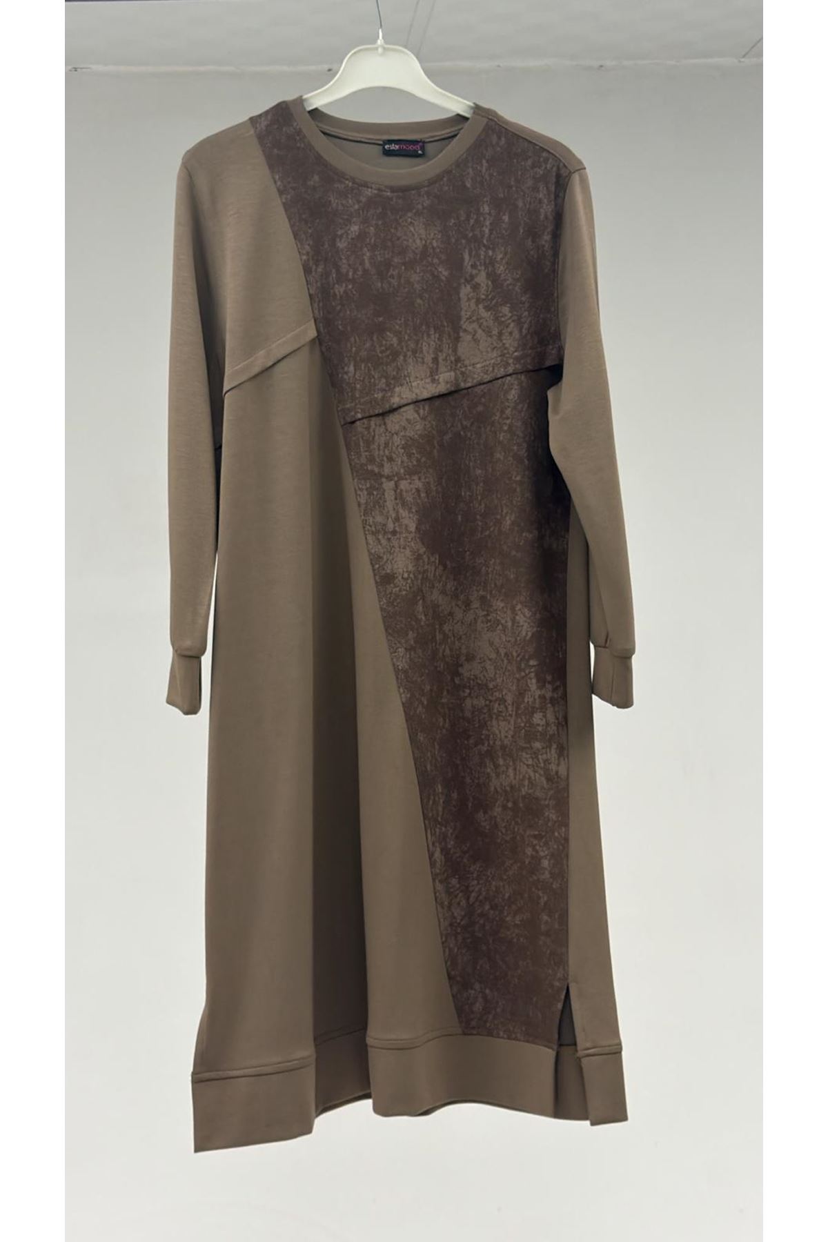 T-1108 Büyük Beden Modal Kap -  Kahve