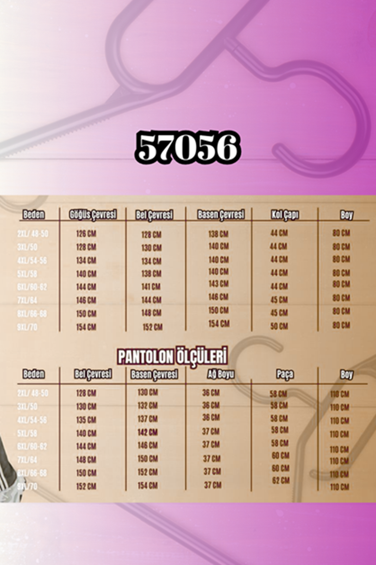 T-57056 Büyük Beden Renge Renk Garnili Modal Pantolon - Siyah