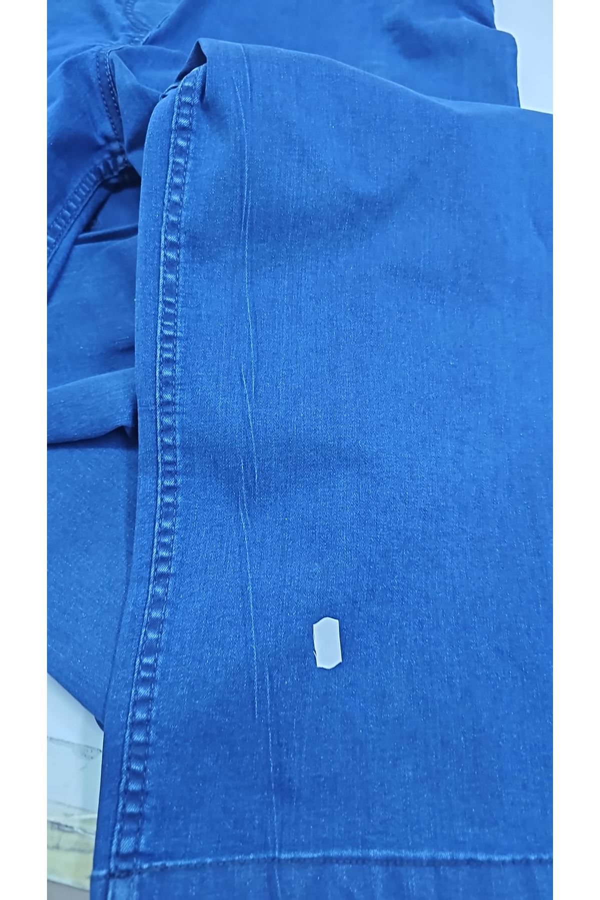 D-9182-9 Büyük Beden Beli Lastikli Bolpaça Kot Pantolon - Mavi