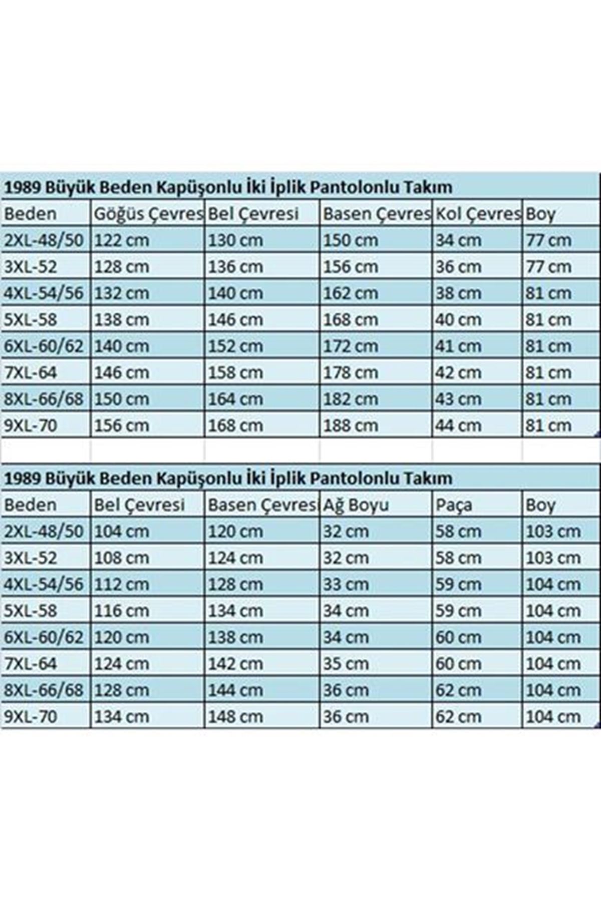 T-1989 Büyük Beden Kapüşonlu İki İplik Pantolonlu Takım - Yeşil