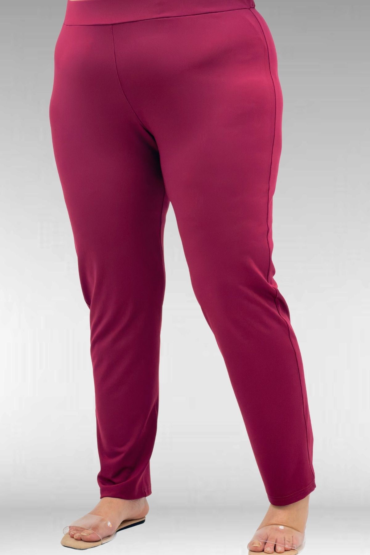 1732 Büyük Beden Balıkçı Yaka Fermuarlı Mayo - Bordo